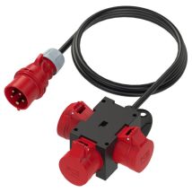 PCE – 9430718 – Mobiler Kunststoffverteiler Typ ST.ANTON – 3x CEE-Steckdose 16A 5p 400V – 1,5 m Kabel H07RN-F 5G1,5mm²