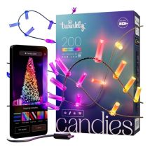 Twinkly Candies Intelligente Kerzen-weihnachtsbeleuchtung, 200 Rgb-leds, Grünes Kabel Der Zweiten Generation