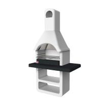 Sarom - Maribor New Barbecue In Muratura Con Piano Di Lavoro E Griglia Cromata 114x64x212,5 Cm Funzionamento A Carbonella O Legna