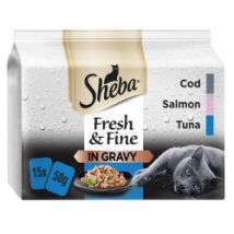 Sheba Fresh & Fine Wet Cat Food Pouches Fish In Gravy 15 X 5 - 748293