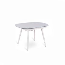 Kyoto Four Ausziehbarer Tisch Aus Weißem Gehärtetem Glas Bis Zu 180 Cm