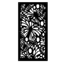 Butterfly - Pannello In Pvc Traforato - Parasole - Colore: Nero - Misura: 47x94 Cm