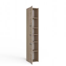 Badezimmerschrank Säulenmodell 33 Sonoma Eiche – 30 cm Tiefe – 30 cm Breite – 170 cm Höhe – 3 Türen – laminierte Spanplatte