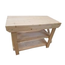 Arbor Garden Solutions - Acorn Wooden Workbench 4ft (120cm Length) Double Shelf