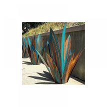 Metall-gartendekoration, Pflanze, Agavengarten – Rustikale Metallskulptur – Rustikale Gartenstatue – 55 Cm, 9 Blätter