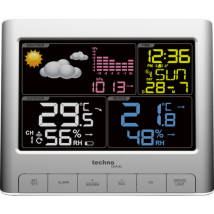 Technoline Wetterstation WS 6449 – Silber – Innen- und Außentemperatur – Luftfeuchtigkeit – DCF-77 Funkuhr – Wettervorhersage