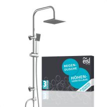 EISL Duschsystem ohne Thermostat – Regendusche 20 cm – Handbrause 10 cm – Duschstange höhenverstellbar – Brauseschlauch 150 cm