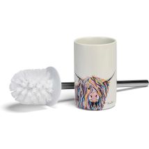 Croydex - Art By Steven Brown Angus Mccoo Toilet Brush, Stoneware Ceramic