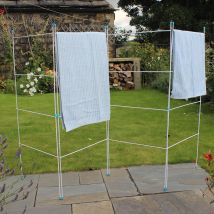 Jvl - Caravan Indoor/outdoor Four Panel Folding Clothes Airer Laundry Dryer, Plastic/metal, White
