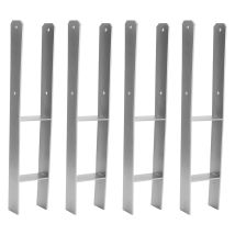 Wolketon Soporte De Poste H-áncre Para Postes De Cerca De Jardín Y Pérgolas Plata 111mm 4x
