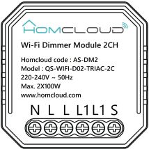 2-channel Intelligent Wi-fi Built-in Dimmer Module As-dm2 - Homcloud