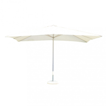 Ombrellone Mercurio 3x3 Palo Bianco Telo Bianco 250gr 8 Stecche Con Carrucola..