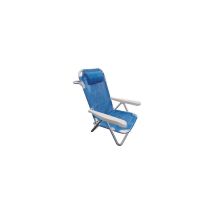 Playa cómoda Domus – Sillón de jardín reclinable – Estructura de aluminio – Asiento de textilene – Tamaño: 61x53x81 cm