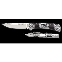Cuchillo Plegable Martinez Albainox Stamina Muelle Decorado Negro