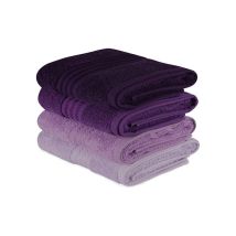 Ensemble De 4 Serviettes A Main - 50 X 90 Cm - Violet