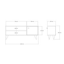 Meuble Tv En Bois "jena" - 120 X 29 X 50 Cm - Pin Atlantique