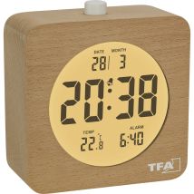 Tfa Dostmann 60.2049.05 À Quartz Réveil Marron, Hêtre Heures De Réveil 1 Grand Écran