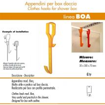 Pika' 1 Appendino Per Box Doccia Boa Satinato Giallo 30 Centimetri Accessorio Bagno