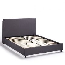 Cama Francesa Cuadrada Y Media En Tela Con Malla 120x190 Zurich - Gris