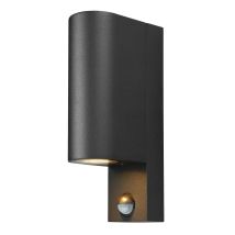 Lampada da esterno PRIOS 'Tetje' in alluminio nero – IP65 – sensore di movimento – applique per giardino, terrazzo, ingresso