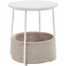 Table Basse Ronde Valora Avec Panier Blanc Design Chic