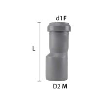 Riduzione A Innesto Eccentrica ""bamplast"" F.ø50 X M.ø75 - L.86 Mm