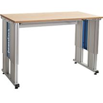 Tavolo per carichi pesanti con regolazione elettrica – 4F.200.75BM – Multiplex di faggio, Alluminio – Portata 900 kg – Bedrunka Hirth