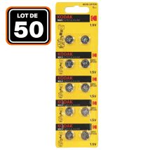 Paquete De 50 Pilas De Botón Kodak Ag10 Superalcalinas De 1,5 V