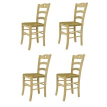 Tommychairs - Set 4 Sedie Modello Cuore Per Cucina Bar E Sala Da Pranzo, Robusta Struttura In Legno Di Faggio Levigato, Non Trattato, 100% Naturale E 