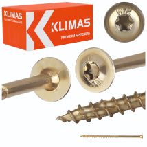 Viti per legno KLIMAS – 8x180 mm – Acciaio zincato – Confezione da 50 – WKCP-08180