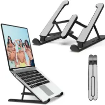 Soporte Para Portátil, Soporte Para Portátil Portátil Para Escritorio, Ajustable, Ventilado, Refrigeración, Compatible, Negro