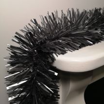 2m X 15cm Chunky & Fine Mix Christmas Tinsel Garland In Matt Graphite
