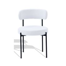Plüschsessel Lennin – Weiß – Eleganter Sessel mit luxuriöser Polsterung für Wohnräume