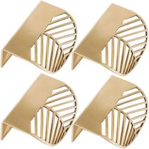 Shining House - 4 Tiradores De Latón Con Forma De Hoja De Oro Para Muebles De Cocina, Tiradores De Cobre Para Puertas Y Cajones