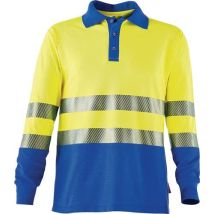 Rofa Multinorm-poloshirt Langarm, Gelb / Kornblau, Unisex-größe: M