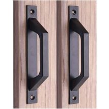 Manijas para puertas de granero negras – Acero al carbono – Acabado negro mate – Instalación fácil y rápida