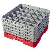 Casiers De Lavage - 25 Cases À Verres Haut Max 27.9 Cm - 50 X 50 X 30.8 Cm - Rouge - Lot De 2 - Cambro