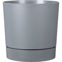 Vaso Da Fiori Con Riserva Rotondo - Garden Id - Plano - Ø 39 - 32 L - H 38 Cm - Grigio Puro