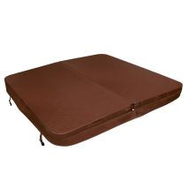Monster Shop – 2.1m Hot Tub Spa Cover – Brown Leather Finish – EPS Foam Insulation – UV Resistant – 18.7kg