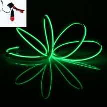 Stringa Led Elettroluminescente Flessibile Per Decorazione Interni Auto Collegamento - Accendisigari 12v, Colore/lunghezza - Verde 3 Metri