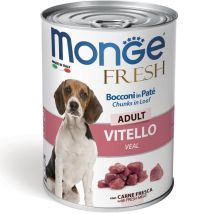 Pâté De Veau Frais Et Morceaux Monge Dog 400g