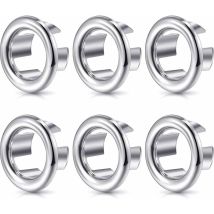 Er-siice - Sink Overflow Ring Round Sink Hole Overflow Cover Basin Trim Overflow Drain Plug Cover Insert Hole Replacement Parts (6 Pieces)