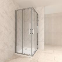 Iflair - Duschkabine Mit Schiebetüren Eckdusche Mit Rollensystem Aus Esg Glas 180 Cm Hoch 100x100 Cm