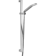 Paffoni Duschstange – Rechteckige Metallstange 30x10mm – 1500mm Doppelnaht-Metallflex – Feste ABS-Halterungen – Verschiebbare Brausehalterung