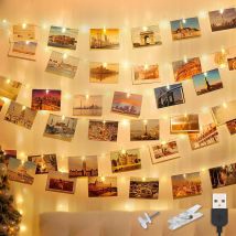 Luces De Hadas Para Fotos, 3m 20 Led Luces De Hadas Para Dormitorio Luces De Hadas Para Fotos Con 20 Clips Para Fotos Luces De Hadas Led Para Fotos 