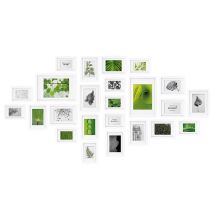 Juego De Marcos De Fotos Múltiples Para La Pared Nature Collage - 24 Piezas - Con Paspartú - 10x 10,5x15cm / 8x 13x18cm / 4x 15x20cm / 2x 20x30cm 