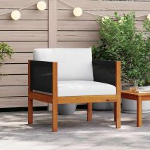 Chaise De Jardin Avec Coussin-chaise De Terrasse-chaise D'Extérieur Bois D'Acacia Solide