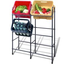 Estante para 6 cajas de acero gris oscuro – Dimensiones: 96 x 33 x 116 cm – Peso: 3,7 kg – Capacidad máxima: 17 kg por caja