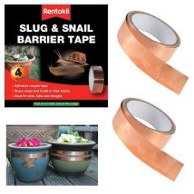 Rentokil - Chemical Free Slug Snail Repellent Adhesive Plant Pot Copper 4m Tape X2