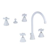 Kit Rubinetti A Tre Fori In Ottone Colore Bianco Lucido Gattoni Rubinetterie Kitcaly1bi